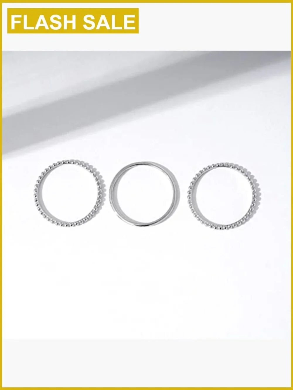 Sterling Silver Stacking Ring Set of 3 - Minimalist Dainty Design